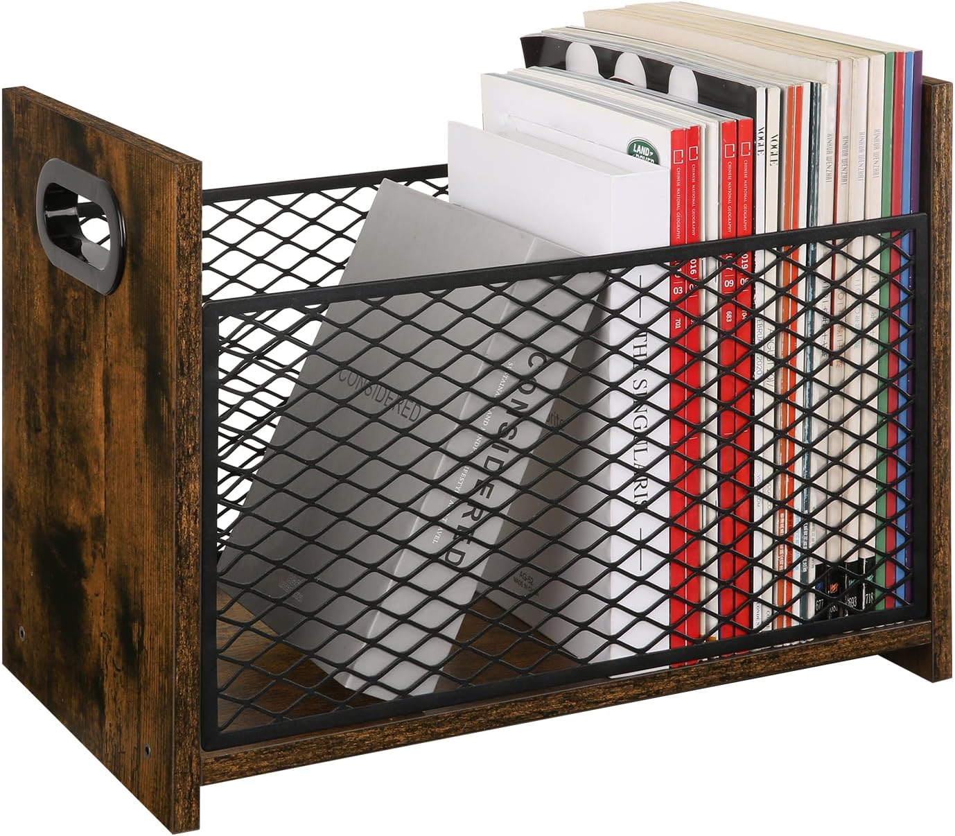 YINMIT Magazine Holder, Magazine Rack Floor, Magazine Storage Basket, File Holder Organizer, Folder Organizer for Magazines, Books, Newspapers, Tablets (Medium)