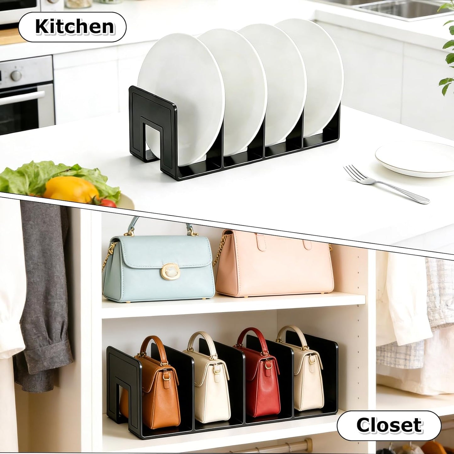 SAYEEC Acrylic File Sorter, Clear File Holder Acrylic Desk Organizer, Sturdy Desktop Files Organizer Files Folder Holder Rack for Envelopes Mail Letter Paper Notebook Electronics (4 Sections, 1 Pack)