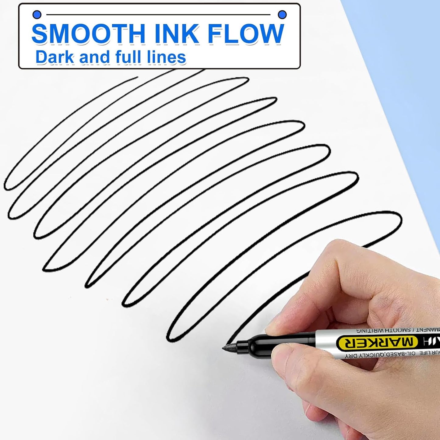 SFAIH 100 Black Permanent Markers Bulk -1s Quick Drying, Fine Point Markers for Write Mark, School, Office, Warehouse, Business, Logistics, Durable, Waterproof Ink on Paper, Plastic, Metal, Cardboard
