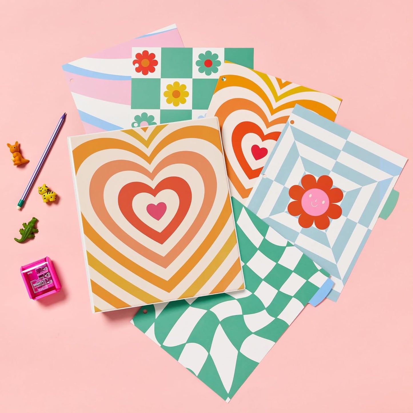 Avery Big Tab Reversible Fashion Dividers for 3 Ring Binders, 5 Tab Set, Retro Pattern, 1 Set (24938)