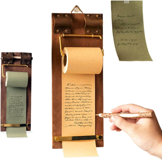 Vintage Decor Memo Board, Refillable Hanging Clipboard with Cutter, Clipboard with Notepad for to-Do Lists, Journal, and Home & Office Décor