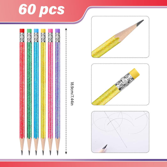 TecUnite 120 Pcs HB Pencils #2 Unsharpened Wood Cased Pencils with Eraser Hexagonal Pencil Cute Graphite No 2 Pen for Adults Gifts Exam School Office Sketching Learning (Multicolor)