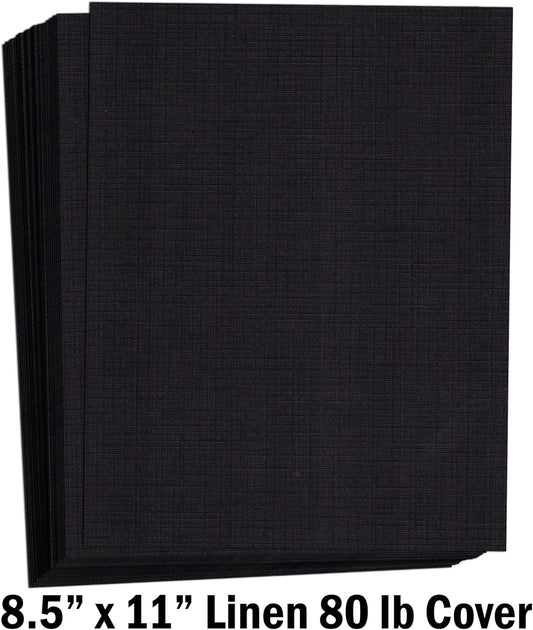 Hamilco Linen Textured Cardstock Paper – 8 1/2 x 11" Blank Thick Heavy Weight 80 lb Cover Card Stock for Printer - 50 Pack (Natural)