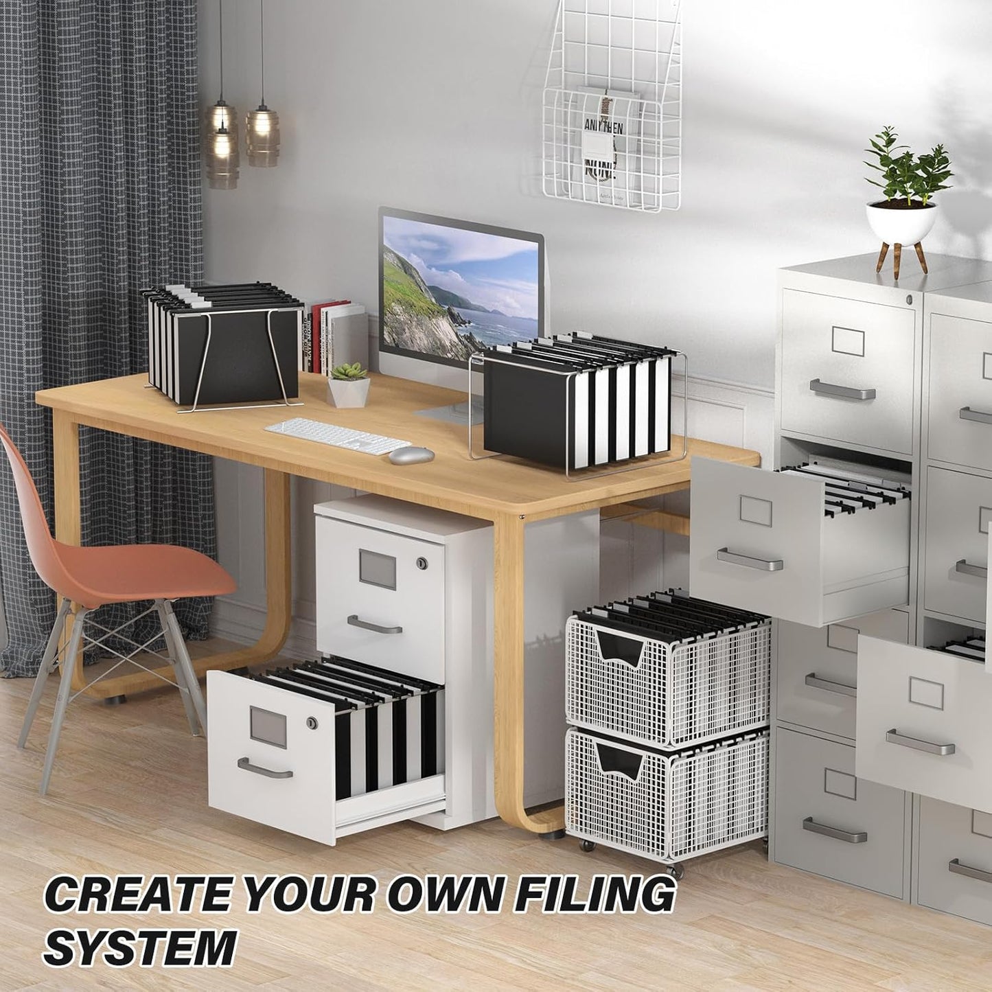 Ansook Hanging File Folder Letter Size Extra Capacity,Heavy Duty 2" Expansion Plastic File Folders Hanging with Tabs,6 Pack Reinforced Hanging File Organizer,File Cabinet Folders for Office Bulk Files