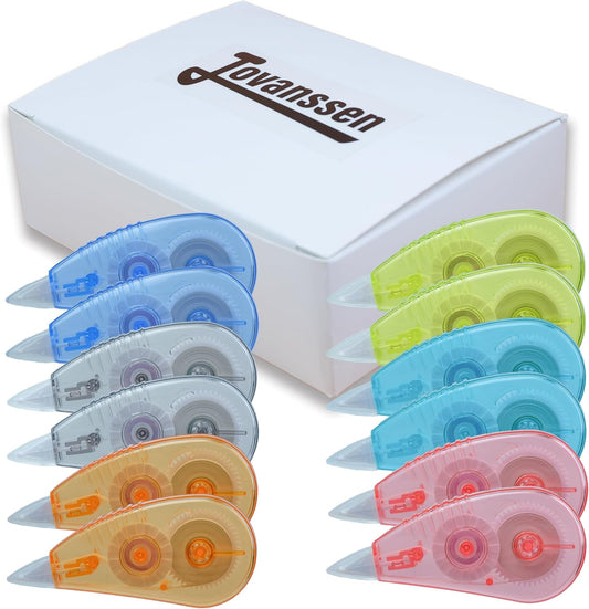 White Correction Tape, 12 Pack, 13.13 Feet Correction Tape for School And Office, Easy To Use Applicator for Instant Corrections
