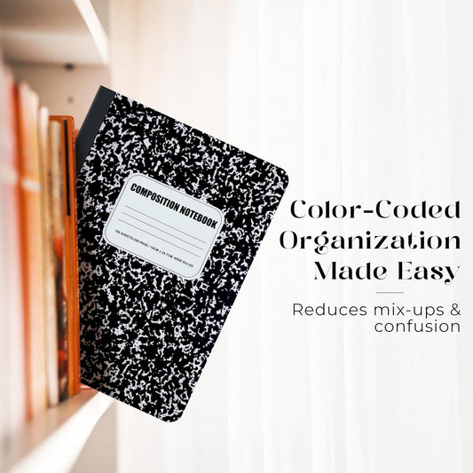 Composition Notebook 12 Pack -Wide Ruled Paper,7.5" x 9.75", 100 Sheets (200 Pages) Each,Hard Cover Marble Notebooks for School, Office, or Home, Assorted Colors, Durable Comp Book Set_Capri Blue