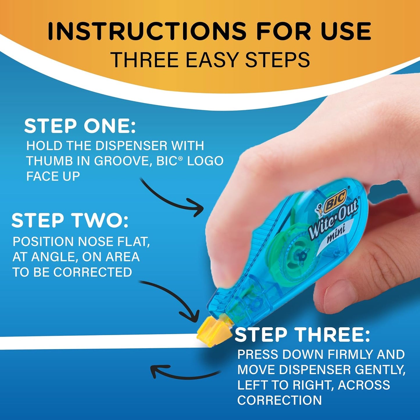 BIC Wite-Out Mini Correction Tape, White, No Dry Time, Long Lasting, 6-Count