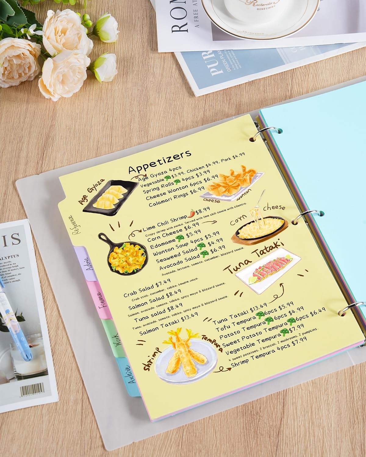 Dynta Binder Dividers for 3 Ring Binder 30 Sets, 1/5 Cut Tabs, Letter Size, White Binder Dividers Blank for School, Office and Home