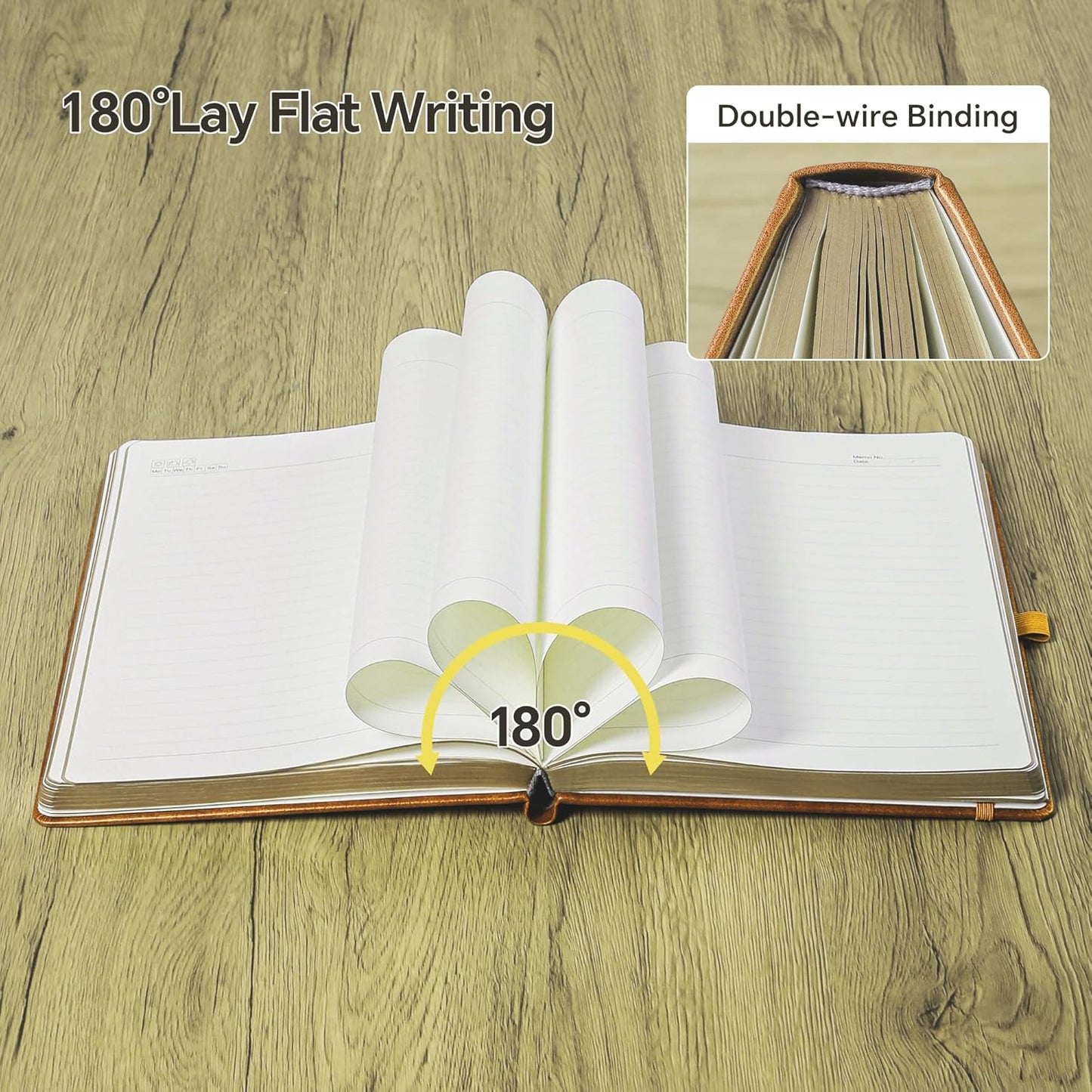 Journal Notebook for Women/Men, Daily for Classic Lined Writing,360 Pages Leather Hardcover with Vintage Sun & Moon Design, SeaGreen, A5 (14.5 x 21 cm)