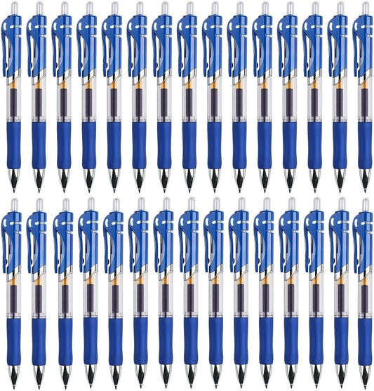 30pcs Black Gel Ink Pens for Writing, 0.5 mm Pens Fine Point Smooth Writing Pens for Journaling, Bulk Retractable Rollerball Pens for School Office.