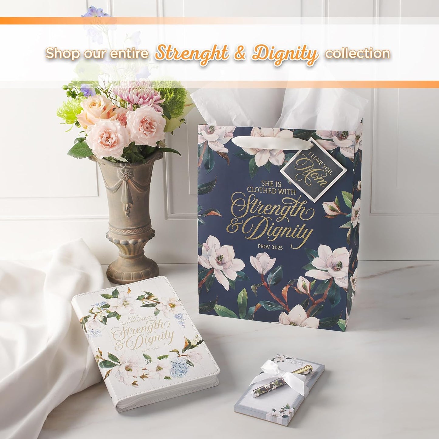 Christian Art Gifts Compact Magnetic Notepad & Medium Ballpoint Pen Set: Trust in the Lord Inspirational Scripture, Shopping Lists, Memos, Reminders, 70 Lined Easy Tear-off Sheets, Purple/Teal Floral