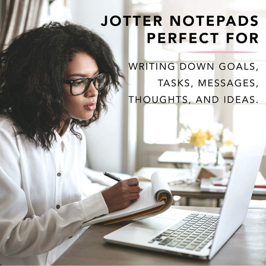 Graphique Jotter Notepad, Brush Strokes Design – 4.5" x 5.5" x 1”, 250 Lined Pages with “Notes” at the Top Embellished in Gold Foil – Cute Journal for Leaving Messages and Taking Notes