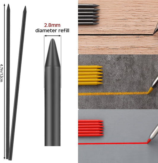 Zhehao 120 Pieces 2.8 mm Carpenter Pencils Lead Refills HB Refill for Construction Pencils Refills Mechanical for Writing Drawing Drafting Woodworking Construction(Black)