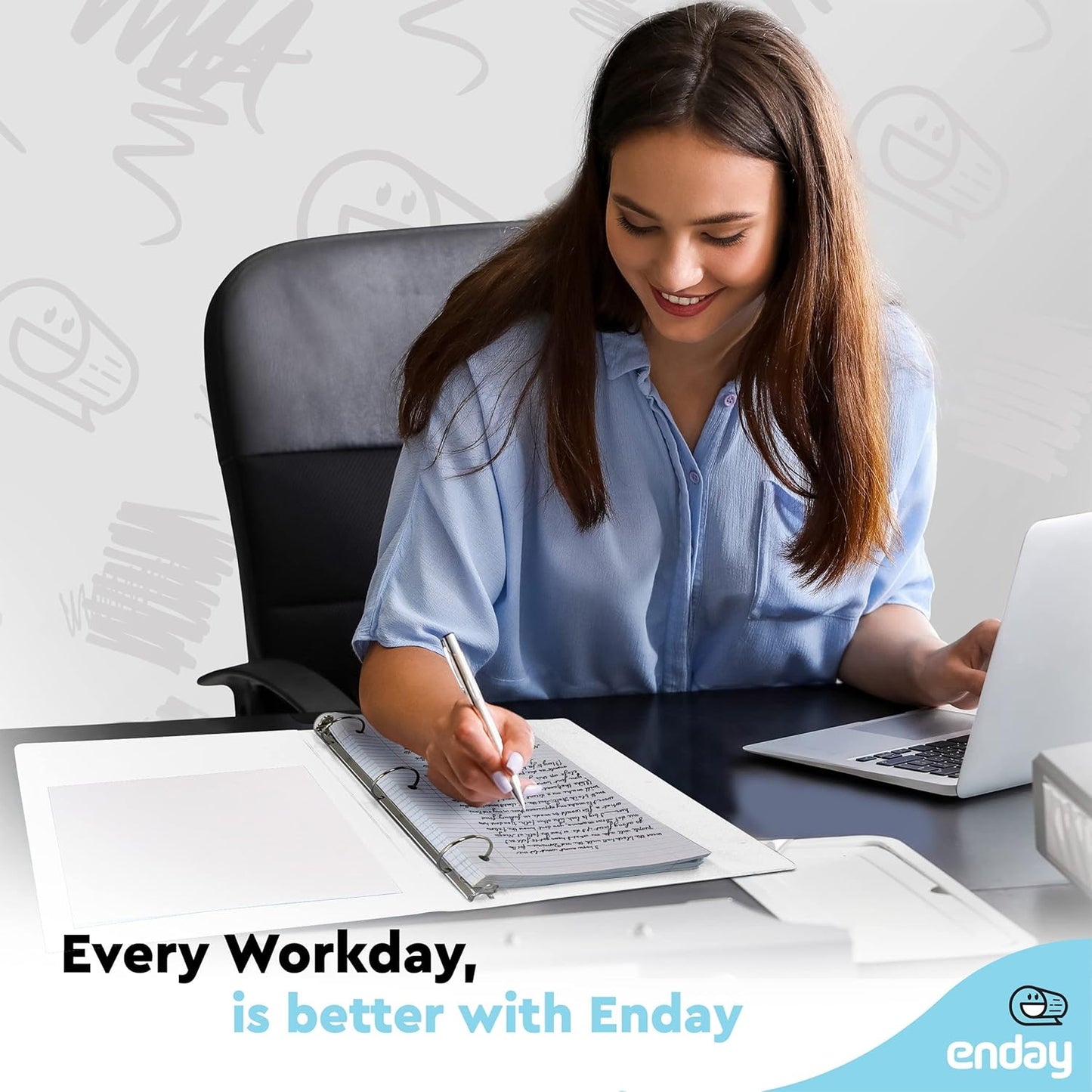 Enday 1 Inch Binder (6 Pack - Grey) 3 Ring Binder 1 inch with Clear View Cover and 2 Inside Pocket - for Letter Size 8.5 x 11'' Paper, Ideal for School Supplies, Office, and Home