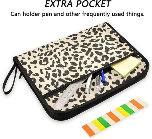 Mushroom Botanical Dragonflies Butterflies Expanding File Folder with Sticky Labels, 13 Pockets Accordion File Folder Document Organizer Expandable Zip File Folder with Zipper Closure