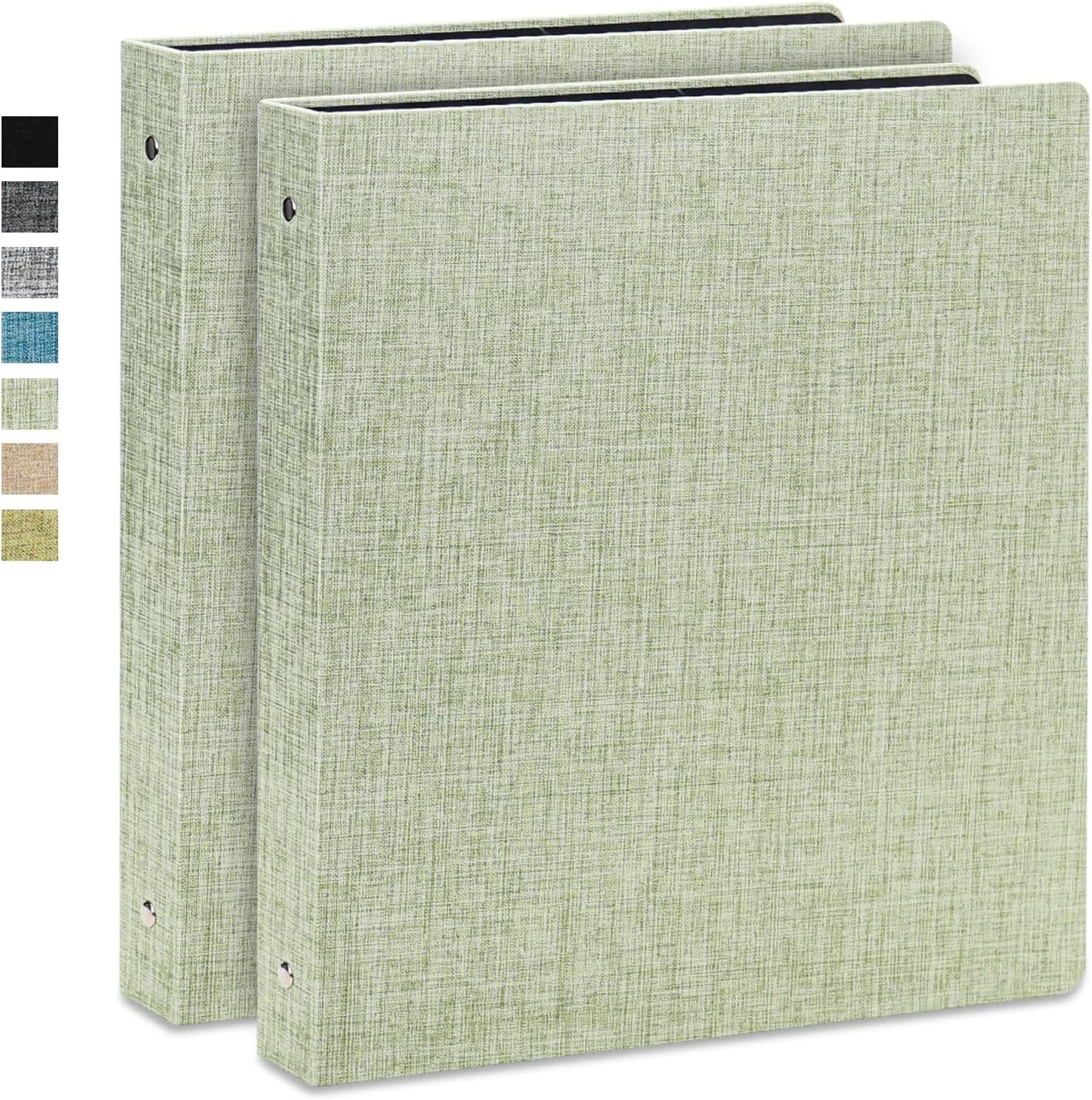 Vienrose 3 Ring Binder 1 Inch Round Rings with Linen Fabric Cover, Fits 8.5 x 11 Inch Paper, Durable Organizer for School, Office, Home, Recipes, Grey