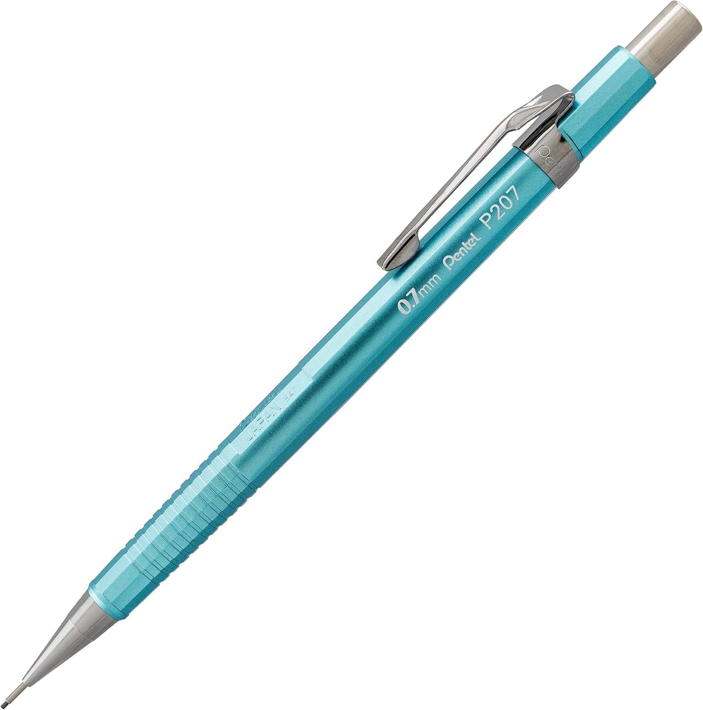 Pentel Sharp Mechanical Pencil, (0.7mm), Medium Line, Metallic Barrel, Assorted Colors, Pack of 3 (P207MBP3M1)