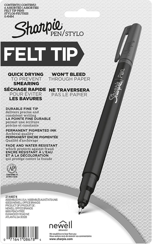 Sharpie Pen, Fine Point, 6-Pack, Assorted Colors (1924215)