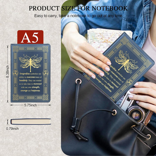 Dragonfly Gifts for Women,Journal for Women,A5 Hardcover Leather Journal - 200 Pages Premium Paper Notebook, Journal Notebook for School, Work (Dragonfly Pink)