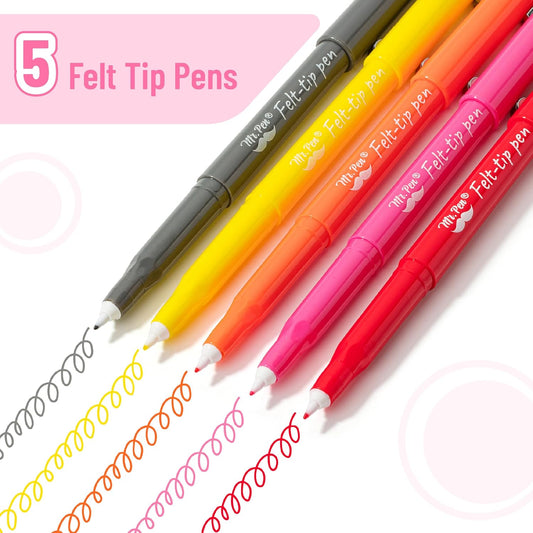 Mr. Pen- Felt Tip Pens, 16 Pack, Assorted Colors, Colored Felt Tip Pens