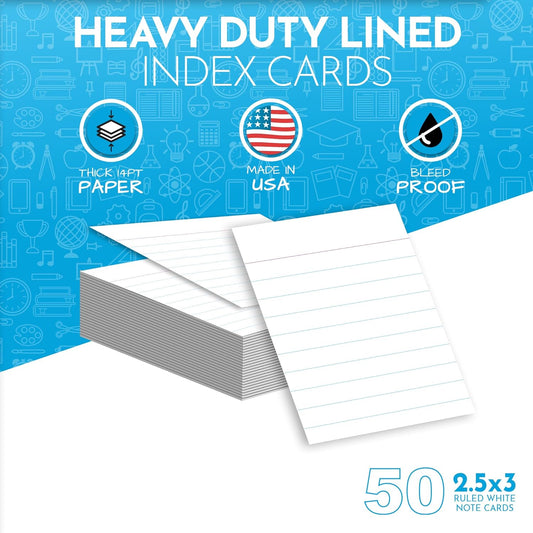 Home Advantage 4x6 Ruled Index Cards - Our 50 Pack of Lined Notecards Use Heavy Duty Cardstock to Make Them Bleed Proof – These Line Ruled Index Cards Make Perfect Flashcards & Note Cards