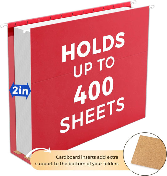 SUNEE Hanging File Folders Letter Size, Pastel Colors, 25 Count Letter Size File Folders with 1/5-cut Tabs, Heavy Duty 1 Inch Expansion, Stay Organized for Your Home and Office Bulk File