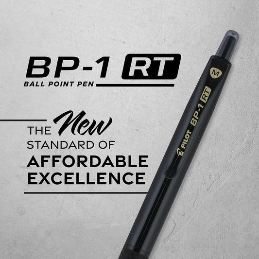 Pilot BP-1RT Advanced Ink, Retractable Ballpoint Blue Ink Pens, Medium Point, Dozen Box, 1mm