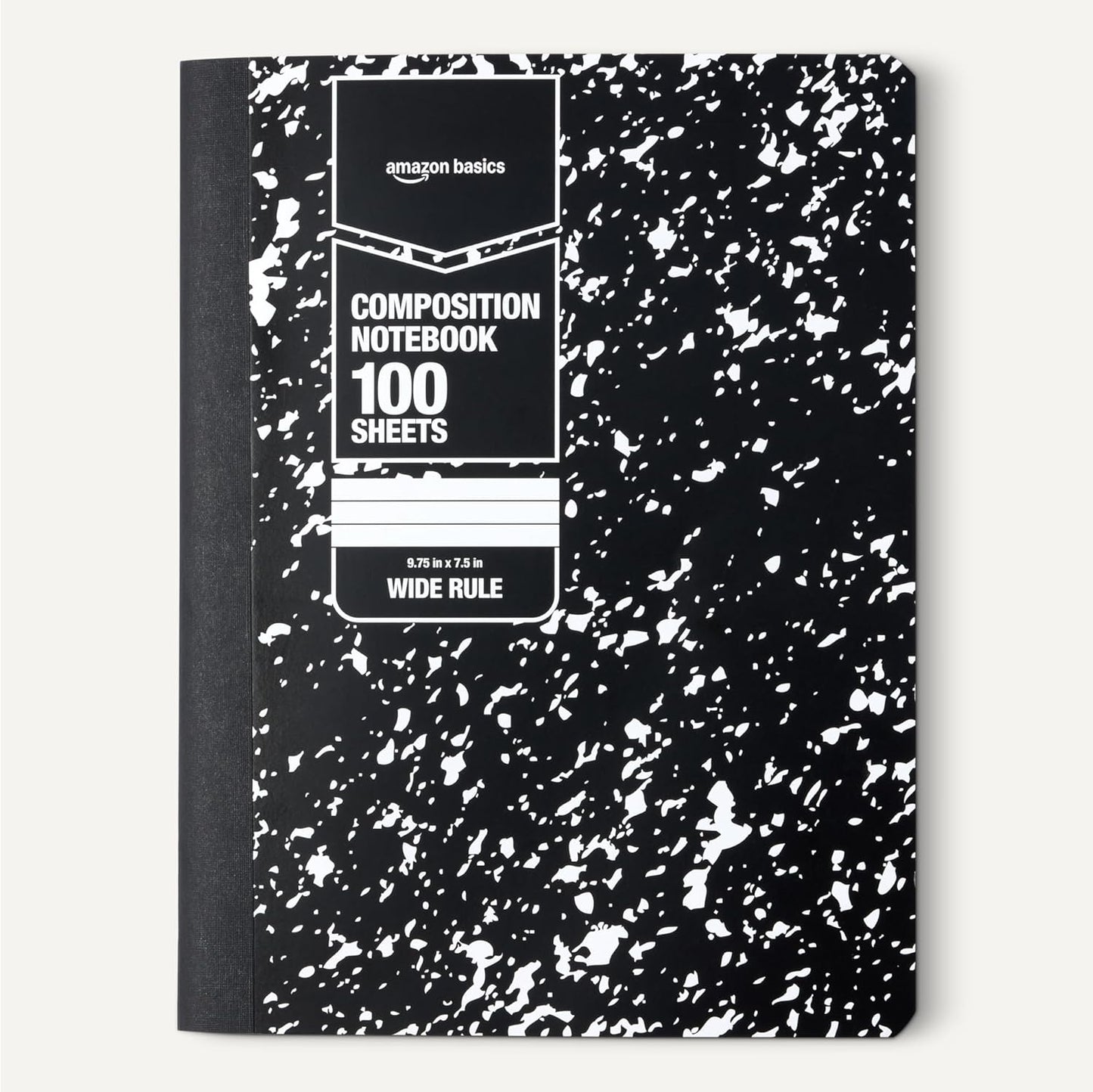 Amazon Basics Composition Notebook, College Ruled, 100 Sheets, 9.75" x 7.5", Assorted Marble Colors, 12-Pack