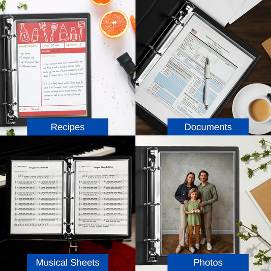 50 Sheet Protectors 8.5 x 11 for 3 Ring Binder, Heavy Duty, Clear Page Protectors, Polypropylene Plastic Sleeves for Paper, Top Loading, Acid Free, Reinforced Holes, Archival Safe - Performore