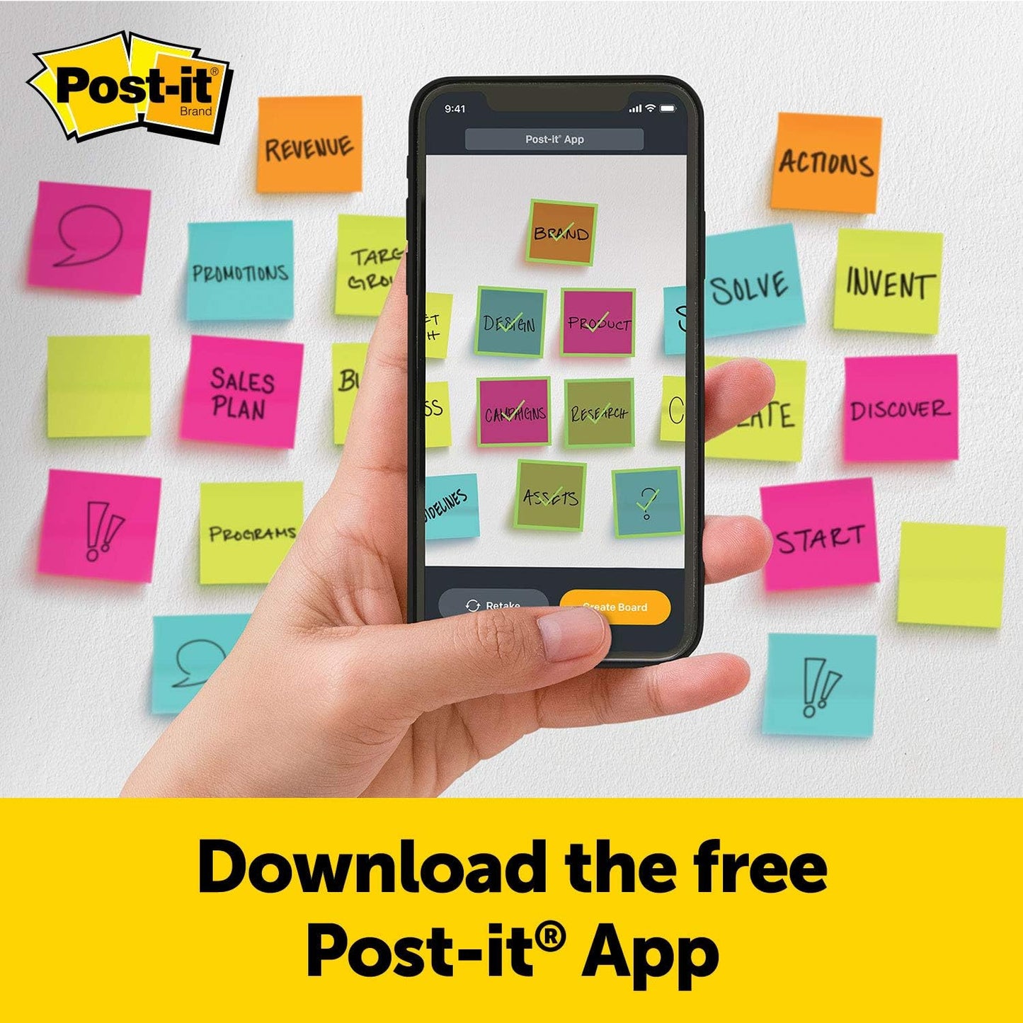 Post-it Pop-up Notes, 5 Sticky Note Pads, 3 x 3 in., School Supplies, Office Products, Accordion Sticky Notes Work with Pop-Up Note Dispenser, Canary Yellow