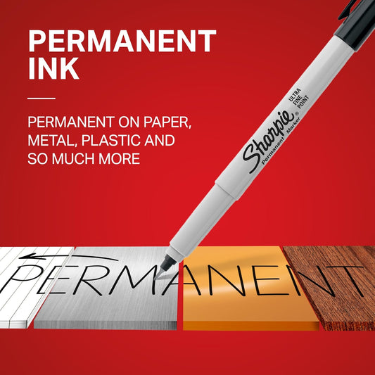 Sharpie Permanent Marker, Ultra Fine Point, Black, 1 Count