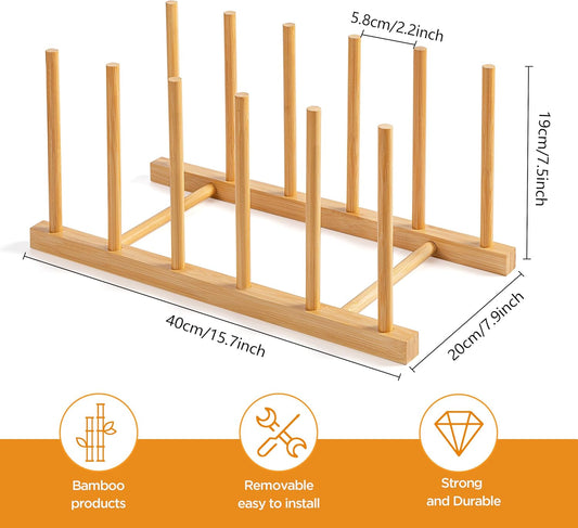 HBlife Desk File Organizer 5 Section Upright File Sorter, 1 Pack Bamboo File Holder for Home, Office & School