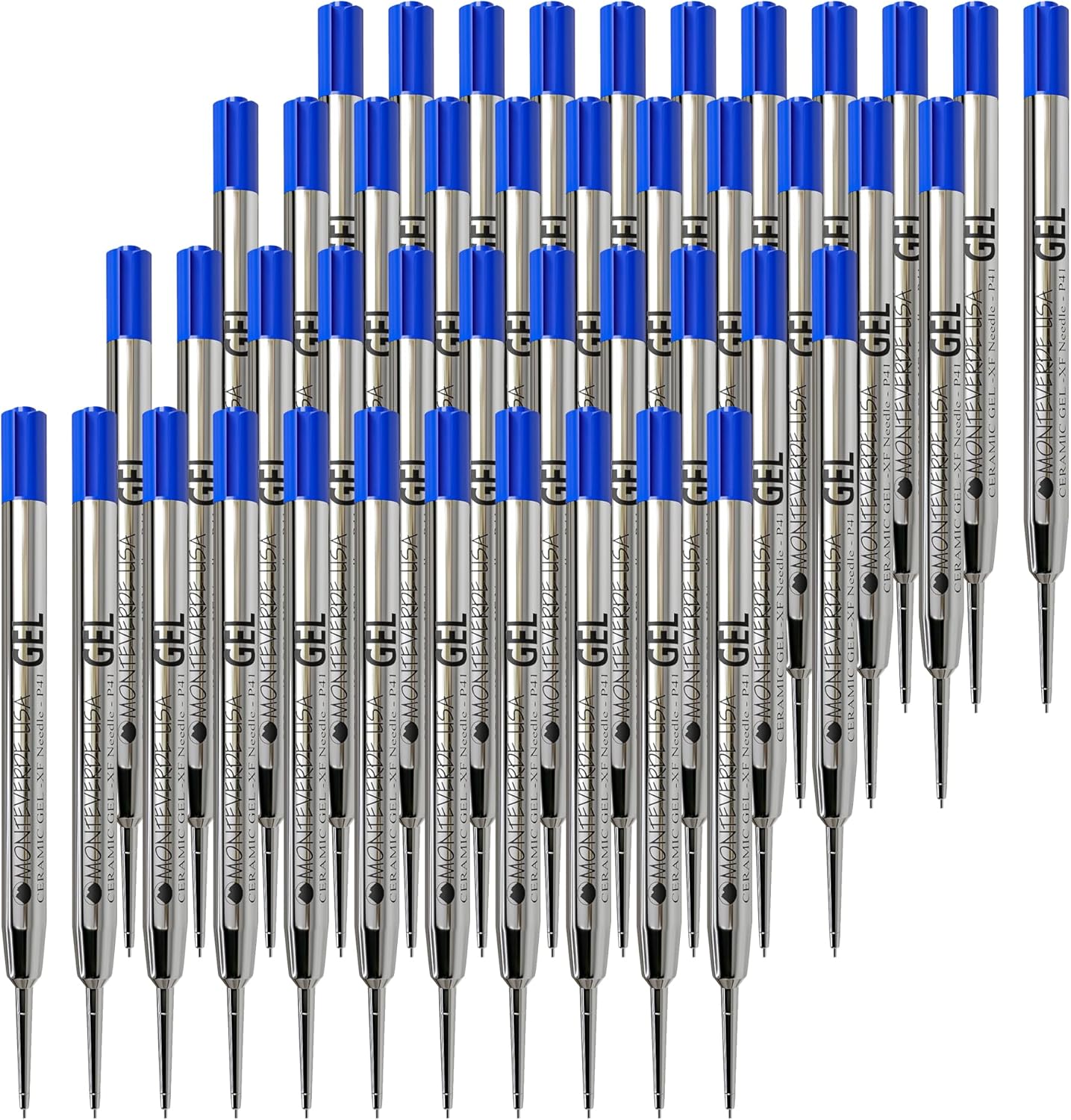 Monteverde Capless Gel Refills to Fit Parker-Style Ballpoint Pens, 0.5mm Extra Fine Needle Point, Black, 2-Pack, Smooth Writing Technology for Parker, Conklin, Schmidt, and More