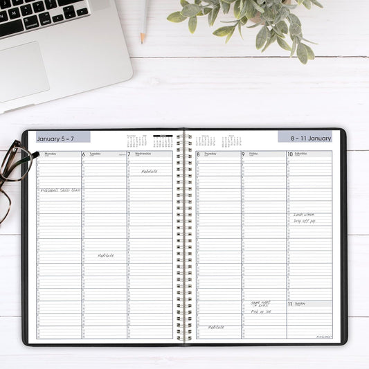 AT-A-GLANCE 2026 Appointment Book Planner, Weekly, 8" x 11", Large, Quarter-Hourly, DayMinder, Black (G5200026)