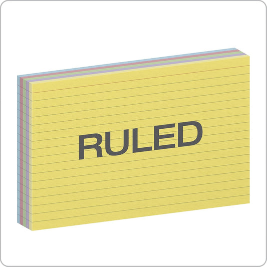 Oxford Index Cards, Assorted Colors, 5" x 8", Ruled, 100-Pack (35810)