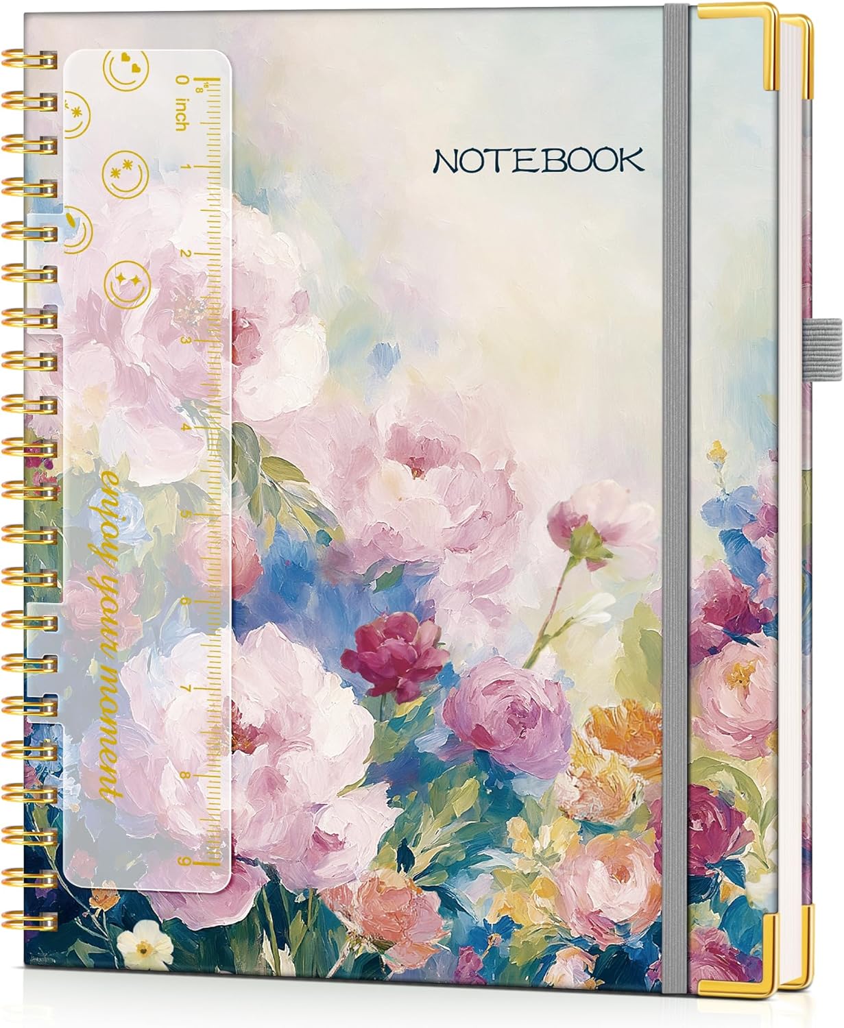 Hardcover Spiral Notebook Journal 8.5” x 11”, A4 Large Leather Notebooks for Women Men, Lined College Ruled Notebook, 50 Sheets/100 Pages, Spiral Bound Journals for Work School Note Taking, Green