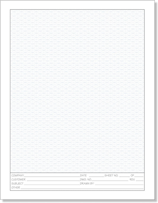 Printlink 11"x 8 1/2" Engineering Graph Paper Pads (2-Pack) – 1/4" Blue Grid Drafting Sheets with Title Block – 50 Sheets Per Pad for Blueprints, Technical Drawing & Design