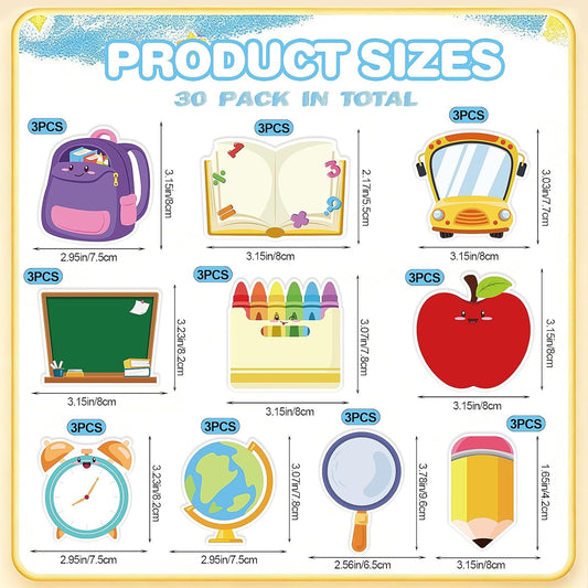 FOIMAS 30pack Back to School Sticky Notes 600 Sheets Apple Pencil Notepads Self-Adhesive Memo Pads for Teacher Students School Classroom Office Reminder Supply