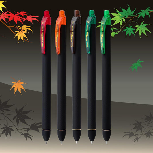 Pentel EnerGel Kuro Shades of the Ocean, Retractable Liquid Gel Pen, Assorted Ink Colors, Pack of 5 (BL437OCNPF5)