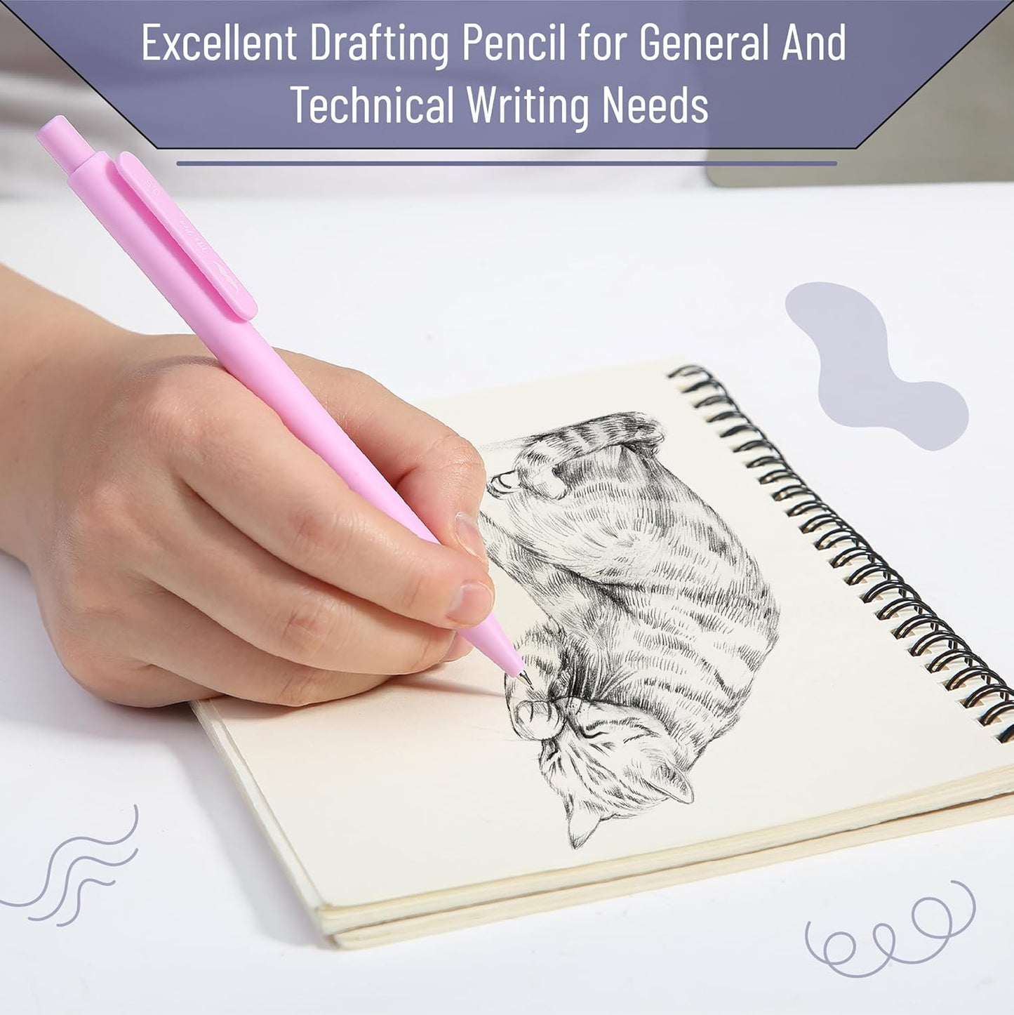 Mr. Pen- Pastel Mechanical Pencil Set with Lead Refills & Erasers, 6 Pack, 2 Sizes, 0.5 & 0.7mm, 6x Tubes HB Lead Refill, 3x Erasers for School Supplies, Note Taking, Drawing, Sketching, Office