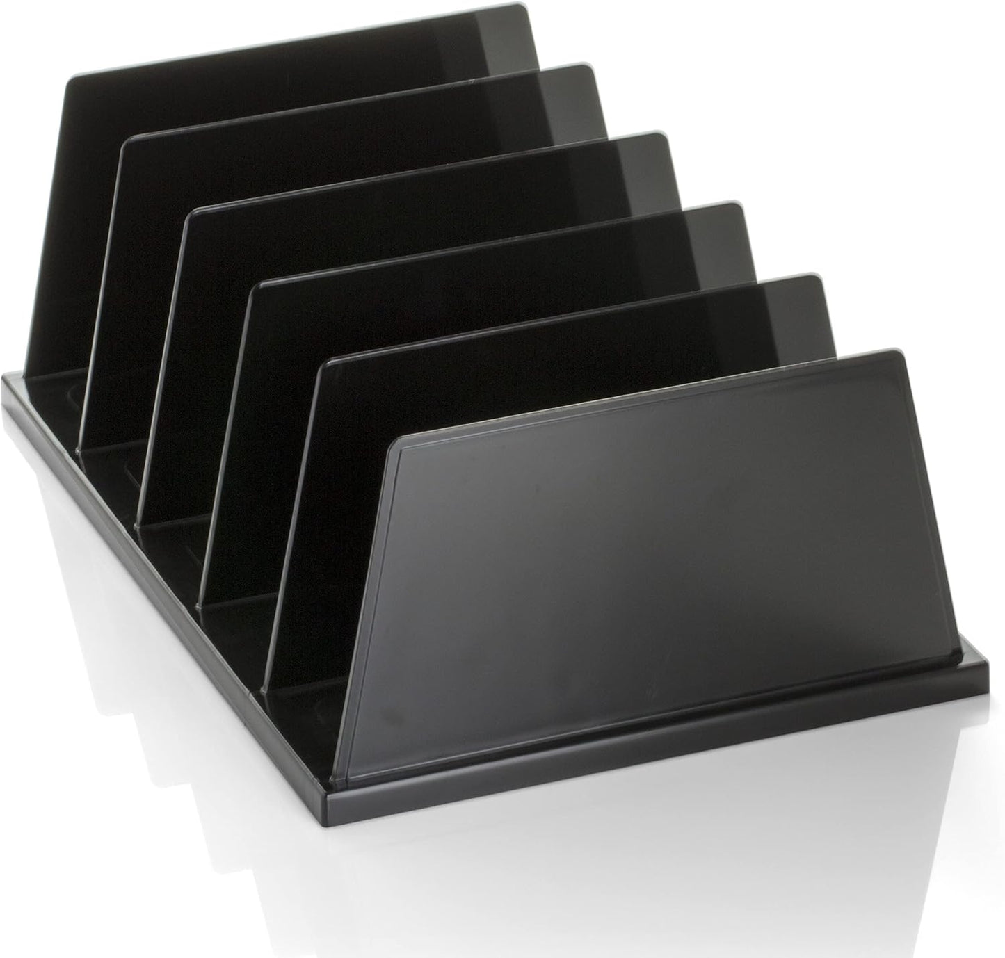 Officemate Recycled Large Standard Sorter, 5 Compartments, 13.5 x 9 x 5 Inches, Black (26192)