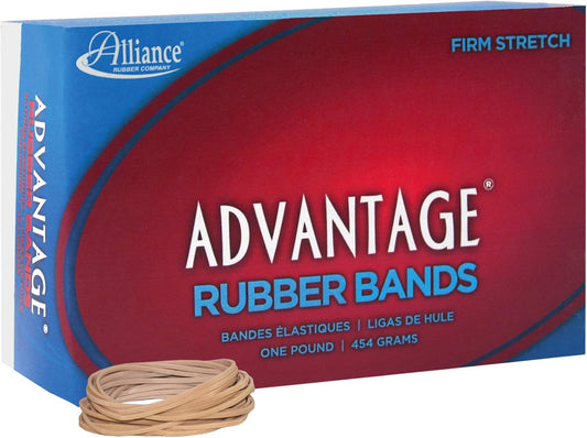 Alliance Rubber 26649 Advantage Rubber Bands Size #64, 1/4 lb Box Contains Approx. 80 Bands (3 1/2" x 1/4", Natural Crepe) Beige