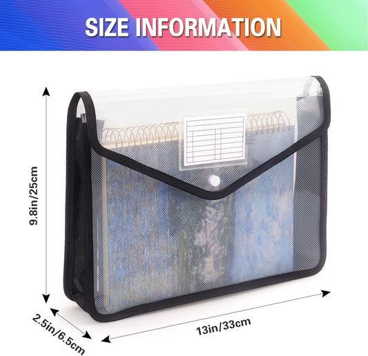 Plastic Expanding File Folder, Transparent envelopes with Snap Closure, No Dividers, Large Capacity, Fit Letter/A4 Size (Pink)