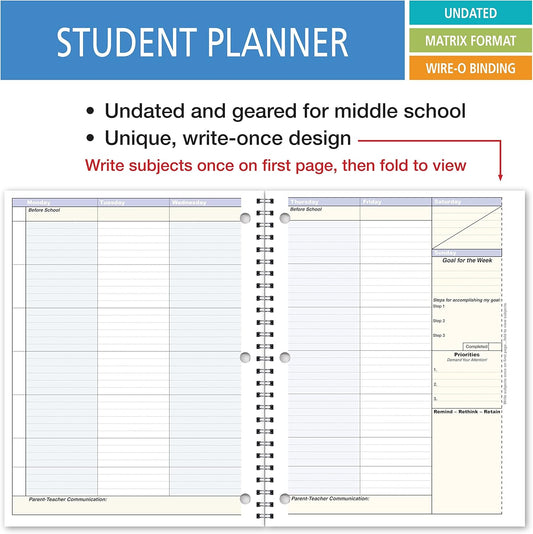 Elan Publishing Company Student Academic Planner 8 1/2 x 11" Weekly View (AOTAP-Undated)