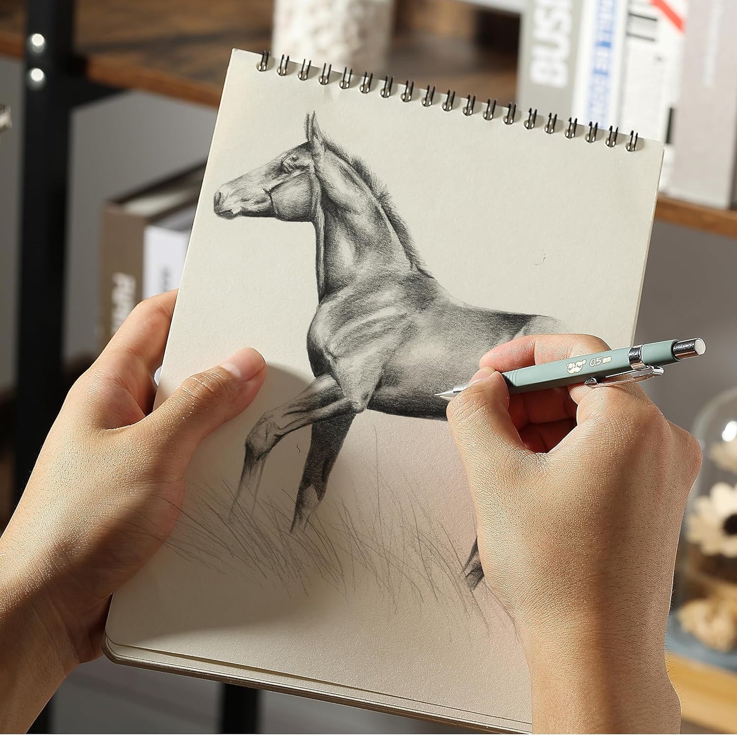 Mr. Pen- Art Mechanical Pencil Set, 5 Vintage Mechanical Pencils (0.3, 0.5, 0.7, 0.9, 2.0mm), 5 HB Lead Refills & 10 Eraser Refills, Precision Drawing Pencils for Sketching, Writing & Artwork