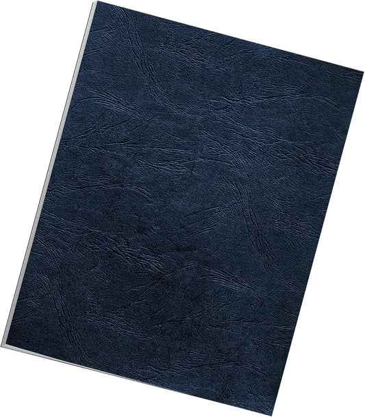 Fellowes Letter Size Binding Covers Expressions Grain, 50-Pack, Navy (52124)