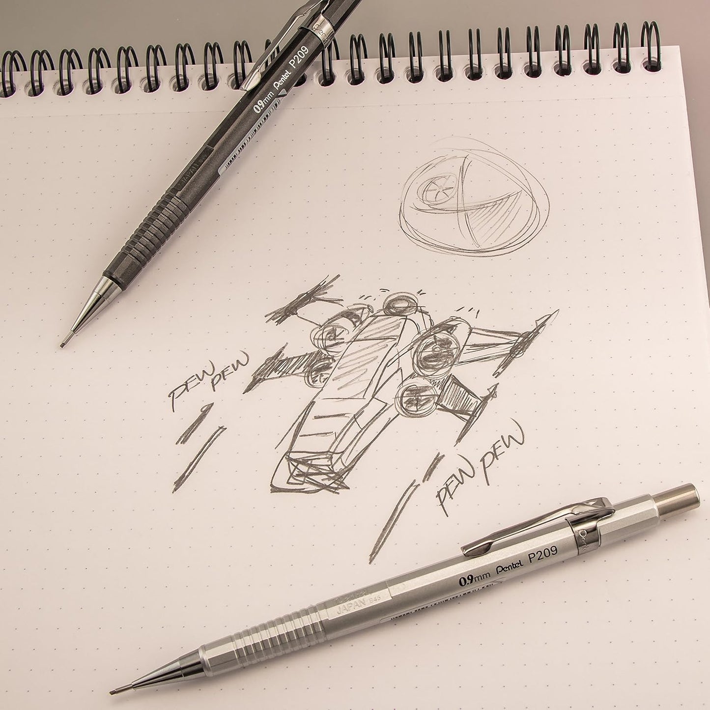 Pentel Sharp Mechanical Pencil, (0.9mm), Metallic Bluish Green Barrel, Box of 12 (P209MK)