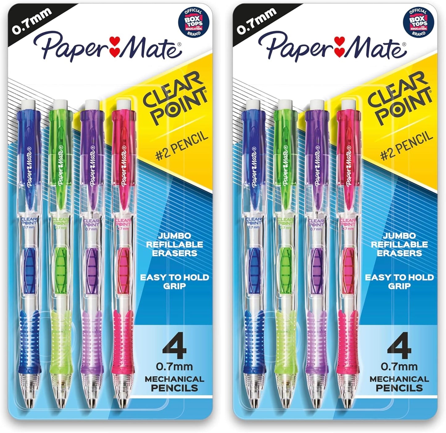Paper Mate Clearpoint Mechanical Pencils, 0.7mm HB #2 Lead, Assorted Fashion Barrel Colors, 4 Count - Teacher Supplies, College, Note Taking