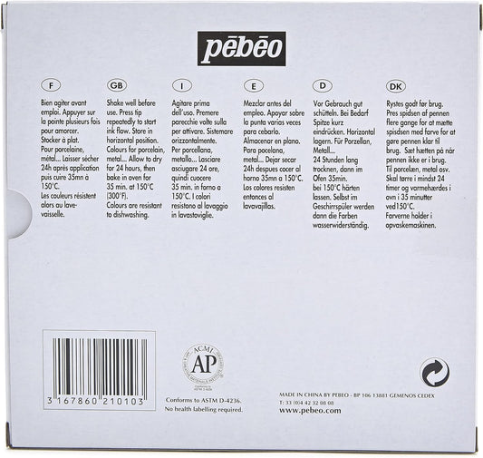 Pebeo Porcelaine 150, China Paint Fine Tip Marker - Anthracite Black (021009)