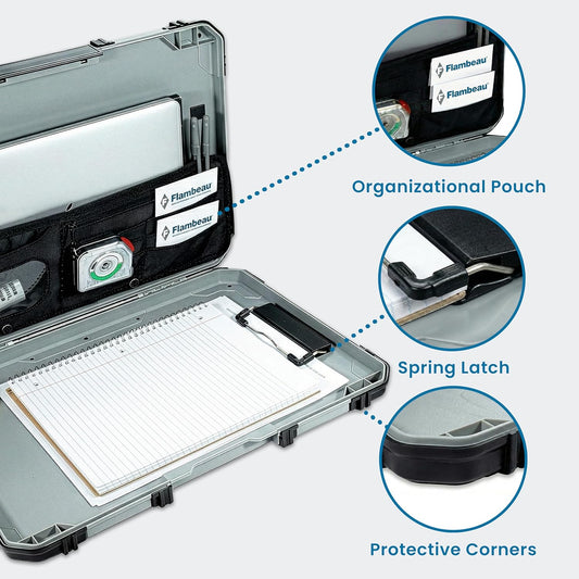 Flambeau Heavy-Duty Contractor Clipboard Document Holder, Portable Storage Organizer for Papers, Receipts & Forms | Office, School & Jobsite Use, Grey